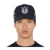 Cult Of Individuality Mens Logo Pattern Trucker Hat 625AC-CH69A Black Pattern