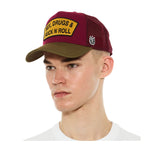 Cult Of Individuality Mens Sex Drugs Rock N Roll Trucker Hat 625BC-CH102A Rumba Red