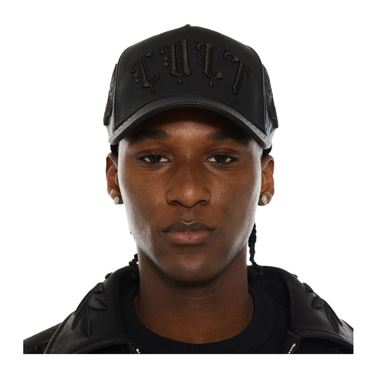 Cult Of Individuality Mens El Alpha 5 Panel A Frame Trucker Hat 625BC-CH112A Black