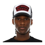 Cult Of Individuality Mens Sex Drugs Rock N Roll Trucker Hat 625BC-CH54A White