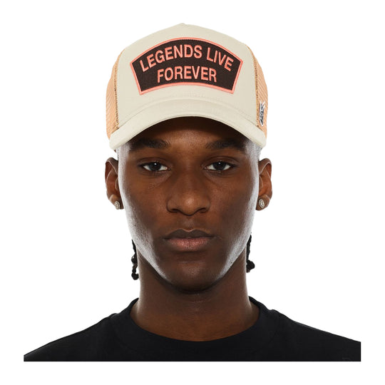 Cult Of Individuality Mens Legends Live Forever Trucker Hat 625BC-CH71A White Swan