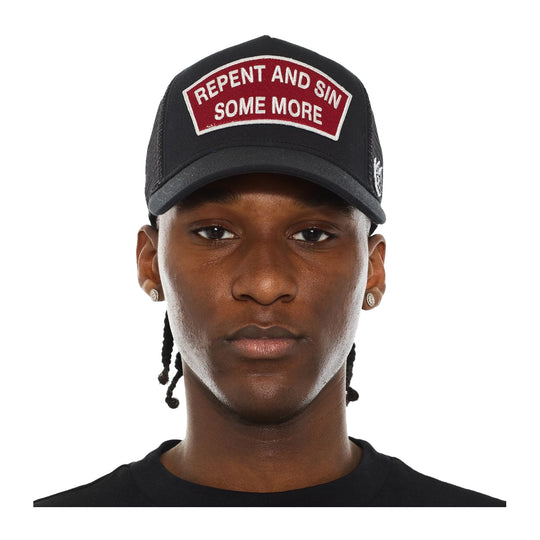Cult Of Individuality Mens Repent And Sin Some More Trucker Hat 625BC-CH78A Black
