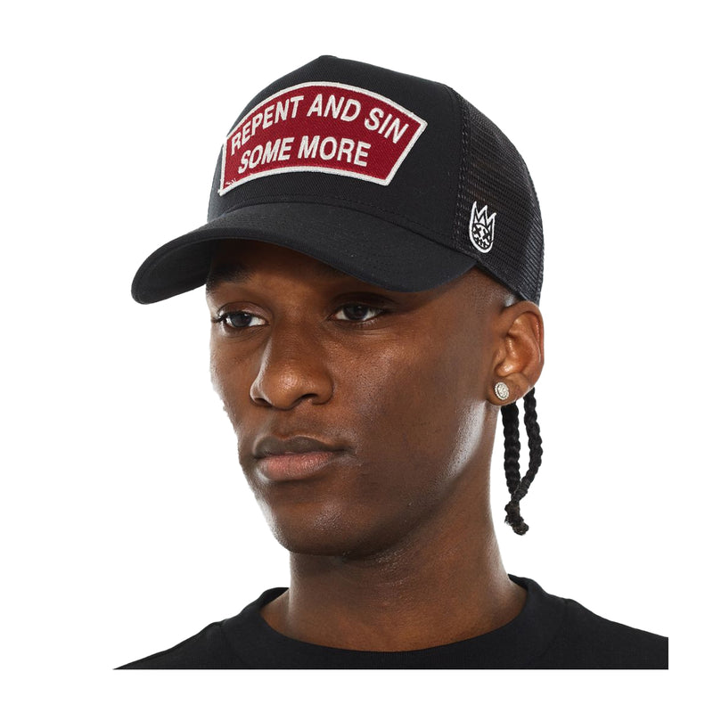 Cult Of Individuality Mens Repent And Sin Some More Trucker Hat 625BC-CH78A Black
