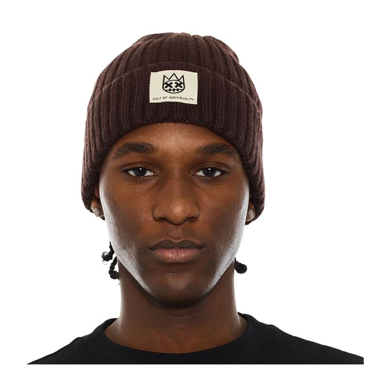 Cult Of Individuality Unisex Knit Beanie 625BC-CH98A Chocolate