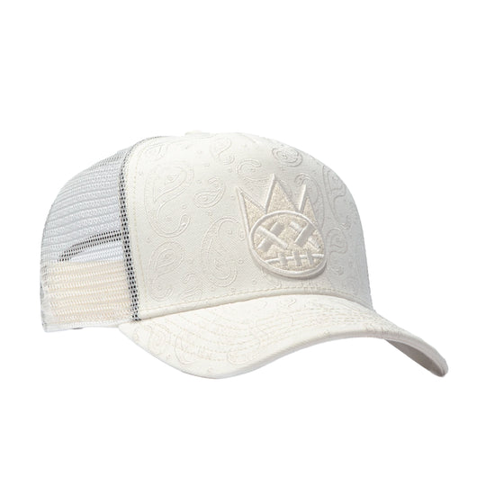 Cult Of Individuality Unisex Paisley Trucker Hat 626AC-CH60A Winter White