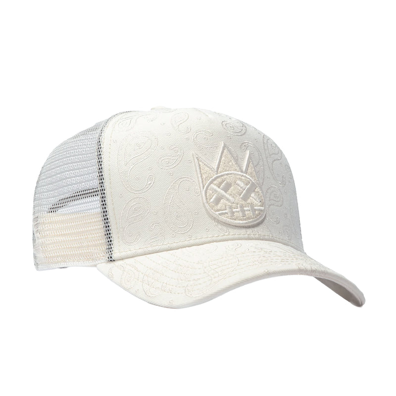 Cult Of Individuality Unisex Paisley Trucker Hat 626AC-CH60A Winter White
