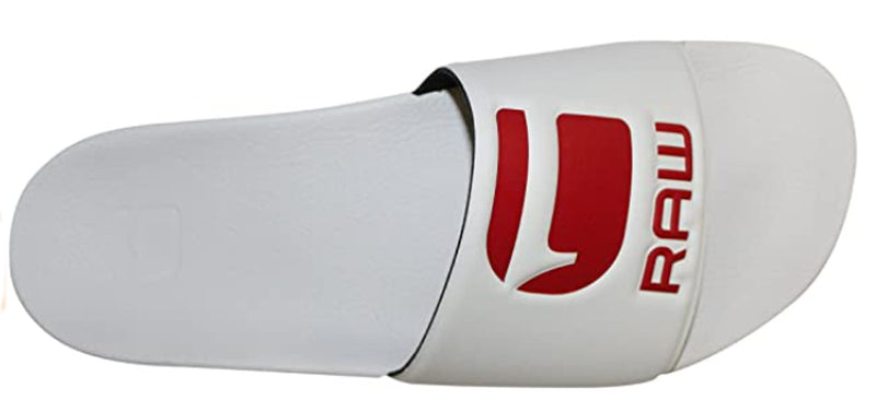 G-Star Raw Men's CART Slide Sandal, White/Flame