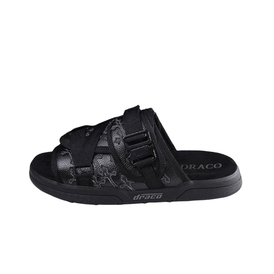Draco Mens Cross Patch Slides CROSS PATCH-SLIDES-BLACK Black