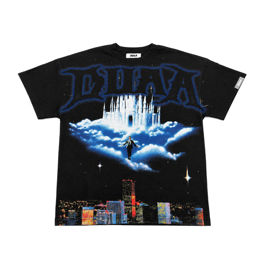 Duaa Mens Cascade Crew Neck T-Shirt CAS Black