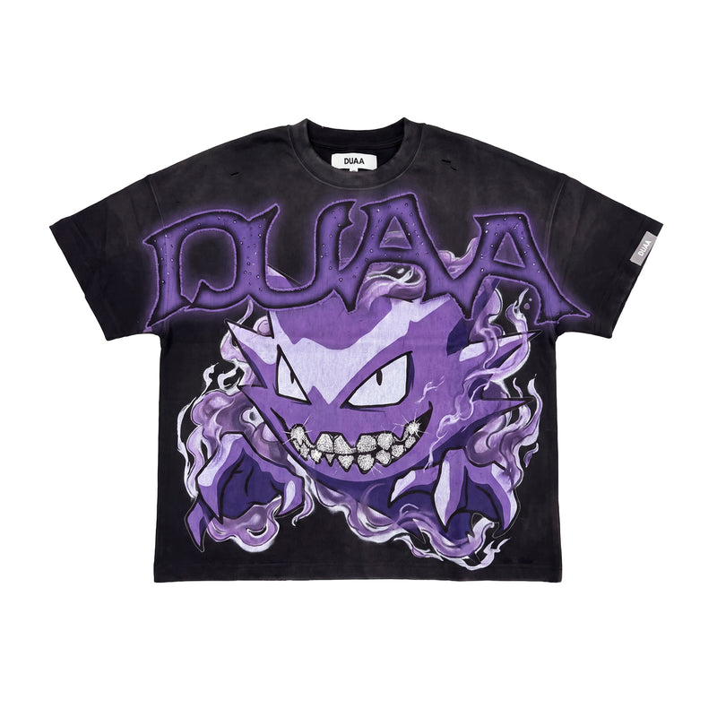 Duaa Mens Creature Crew Neck T-Shirt CREAT Black