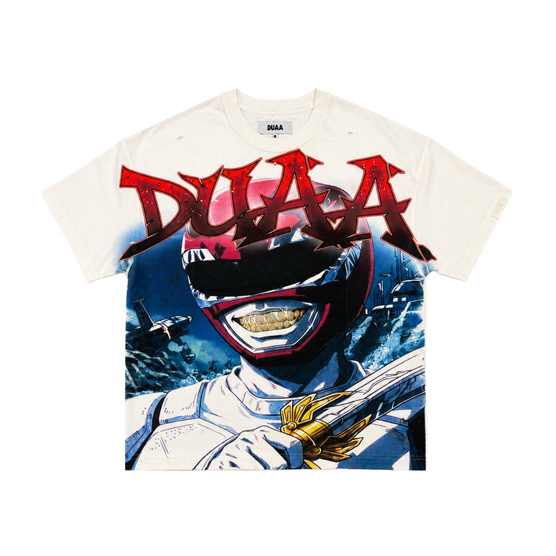 Duaa Mens Guardian Crew Neck T-Shirt GAURD White