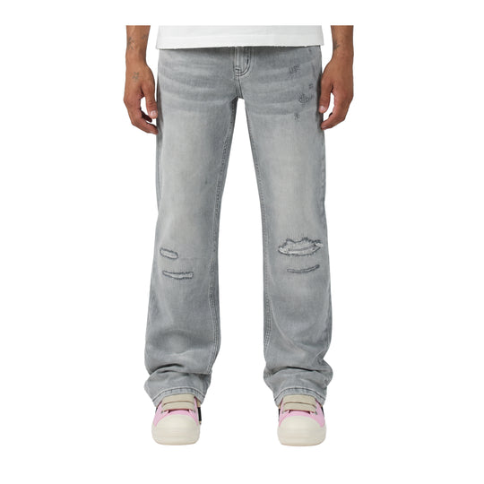 Duaa Mens Mars Straight Leg Jeans Grey