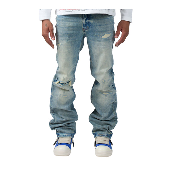 Duaa Mens Neptune Straight Leg Jeans Blue