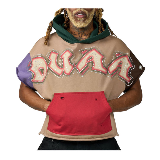 Duaa Mens Retro Pullover Hoodie Multicolor