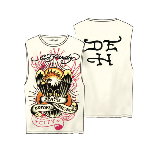 Ed Hardy Mens DBD Eagle Tank Top EHM1000-14 Vintage Ivory