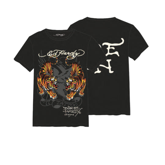 Ed Hardy Mens Tigers Crew Neck T-Shirt EHM1100-162 Black