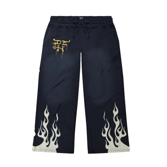 Ed Hardy Mens Fire Lord Sweatpants EHM8008-6 Sunfade Navy