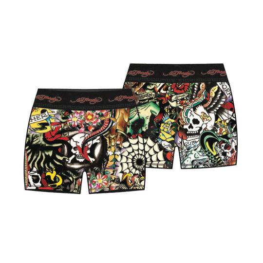 Ed Hardy Womens Tattoo College Sport Shorts EHW8008-3 Multi