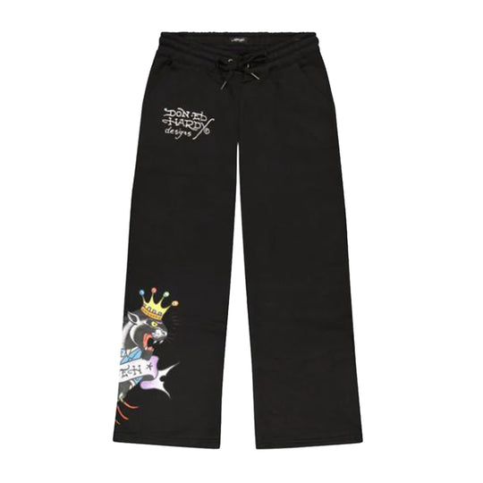 Ed Hardy Womens Ice Flower Sweatpants EHW8200-92 Black