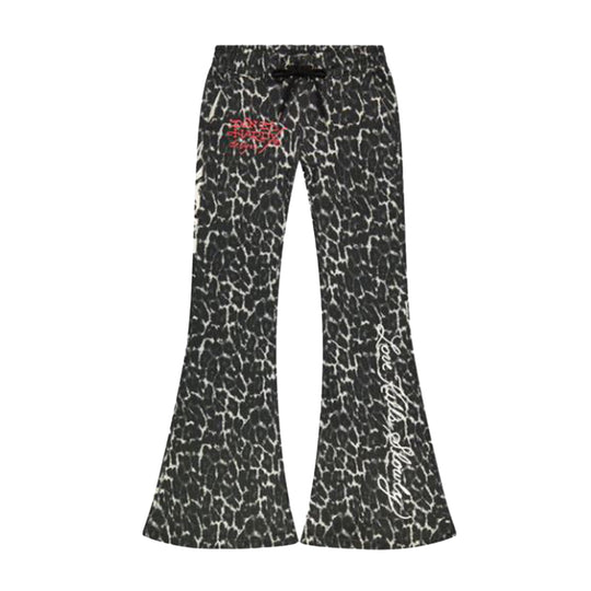 Ed Hardy Womens Baby Devil Bootcut Sweatpants EHW8206-3 Black Leopard