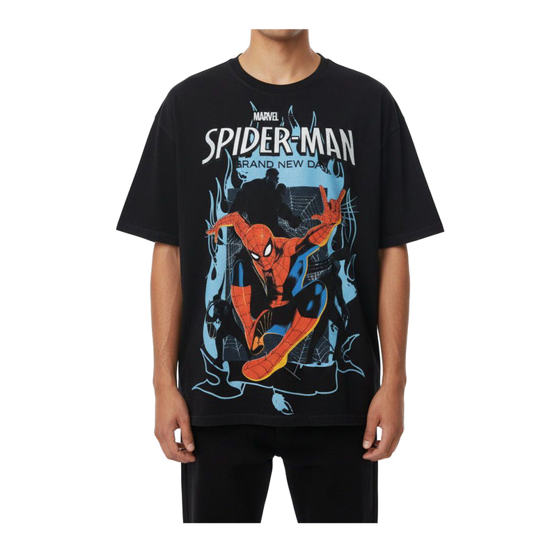 Ed Hardy Mens Flame Web Washed Boxy Crew Neck T-Shirt EMSM1101-1 Mineral Grey