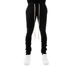 EPTM Men's Side Stripe Ankle Zipper Techno Track Pants-Black/White