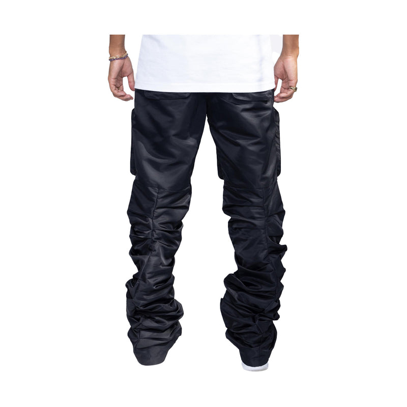 EPTM Mens Stacked Flare Cargo Pants EP10233 Black