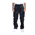 EPTM Mens Stacked Flare Cargo Pants EP10233 Black