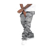 EPTM Mens Stacked Flare Cargo Pants EP10236 Grey
