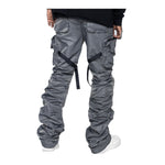 EPTM Mens Strap Stacked Flare Pants - Dave East EP10422-CHARCOAL