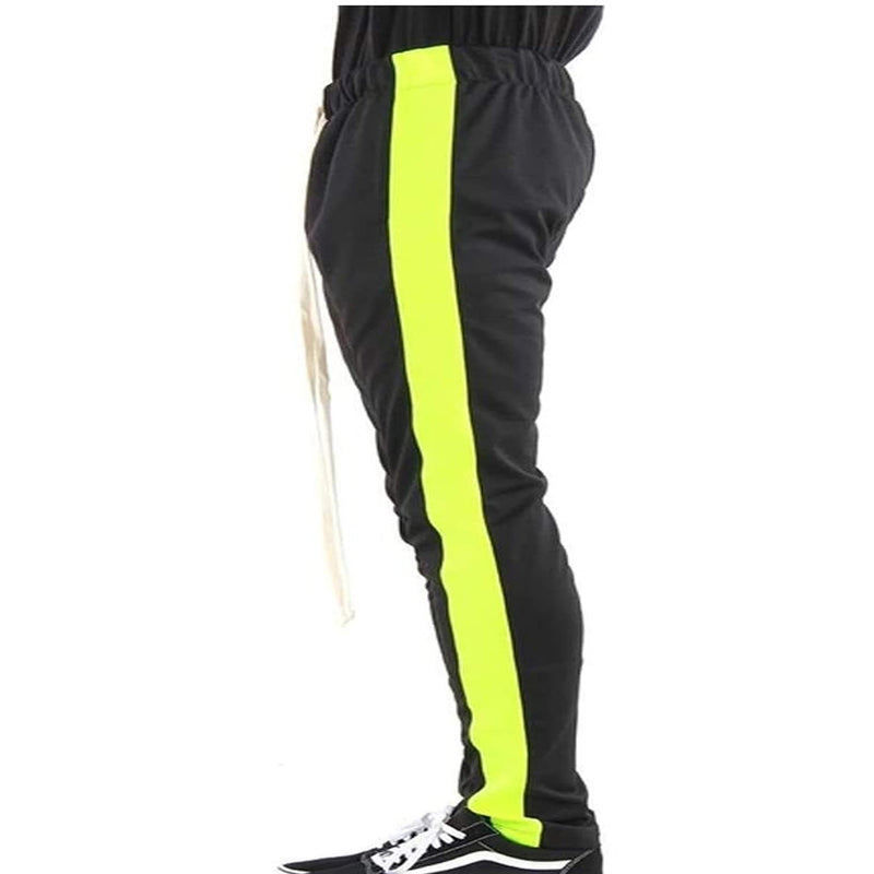 EPTM Men's Techno Side Zipper Long Drawstring Yellow/Black Track Pants |  eBay