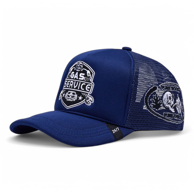 Fantic Mens Gas Service Trucker Hat 404 Navy Blue