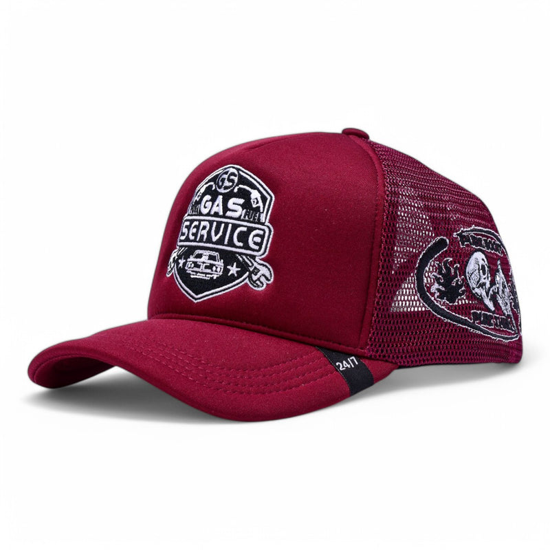 Fantic Mens Gas Service Trucker Hat 405 Burgundy