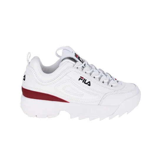 Fila Womens Disruptor II Premium Fashion Sneakers 5XM02305-113 White/Black/Red
