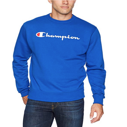 Champion Mens Powerblend Graphic Sweatshirt GF88HY06794-5EC Blue