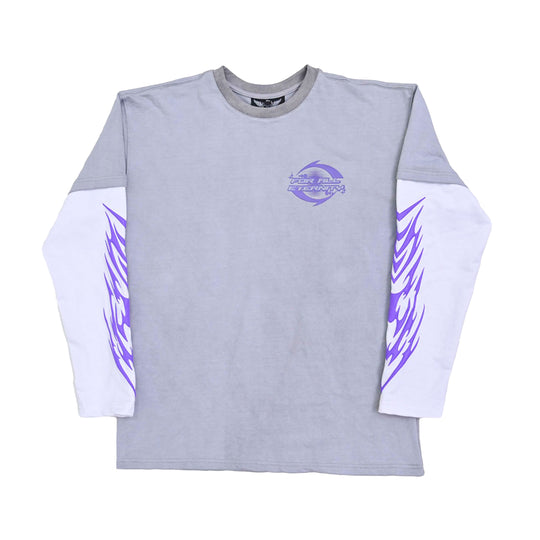 Fly As Eli Unisex Eternal Snake Layered  Long Sleeve Shirt ETRSNKL Washed Grey