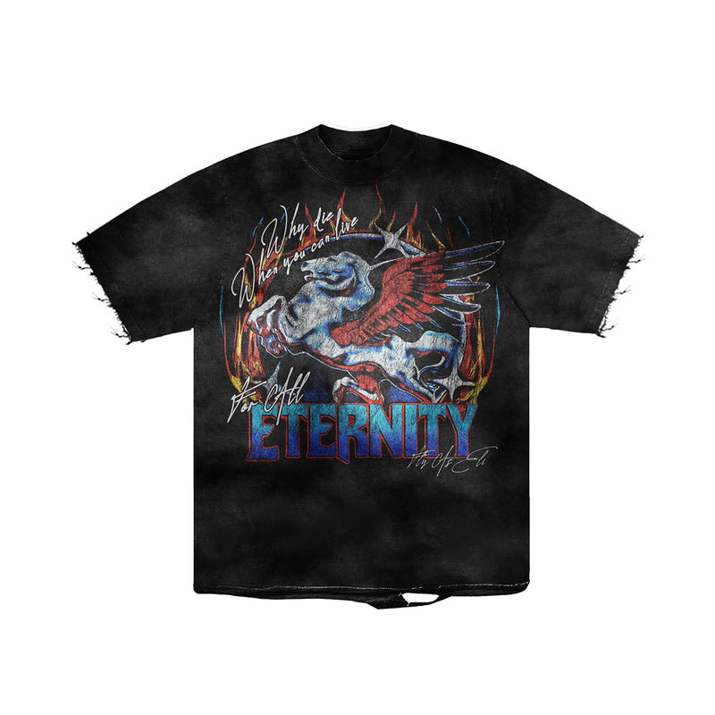 Fly As Eli Mens Eternity Soul Tour Crew Neck T-Shirt Black
