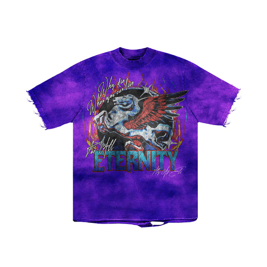 Fly As Eli Mens Eternity Soul Tour Crew Neck T-Shirt Purple