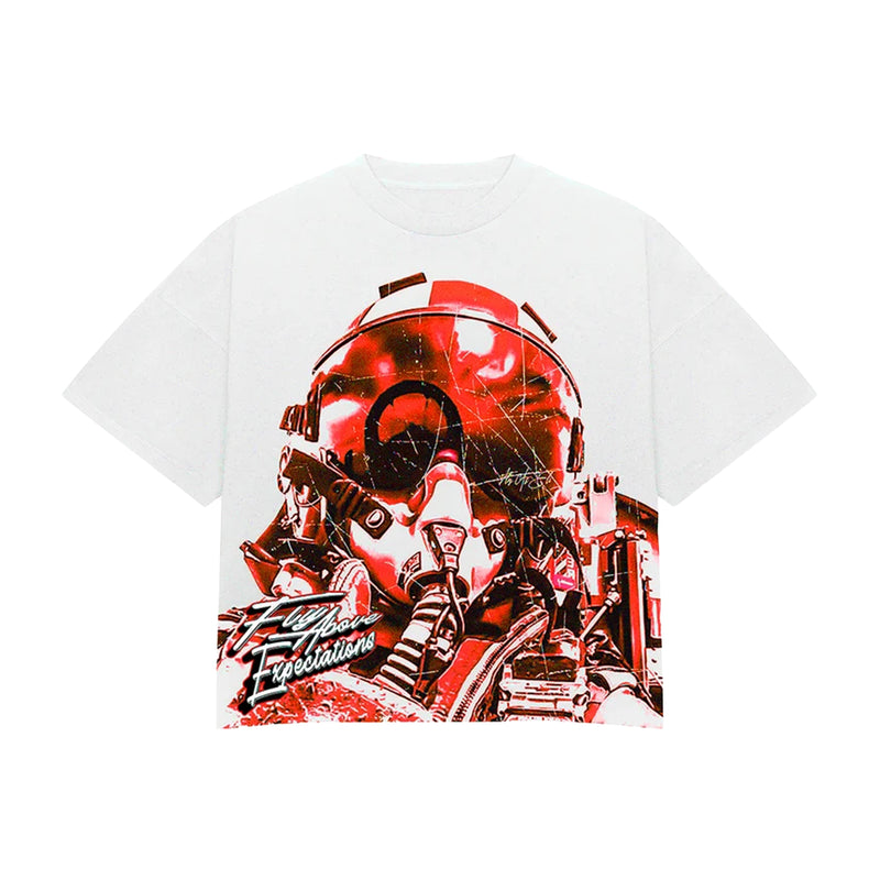 Fly As Eli Unisex Fly Above Expectations Crew Neck T-Shirt FLYABVE White/Red/Black