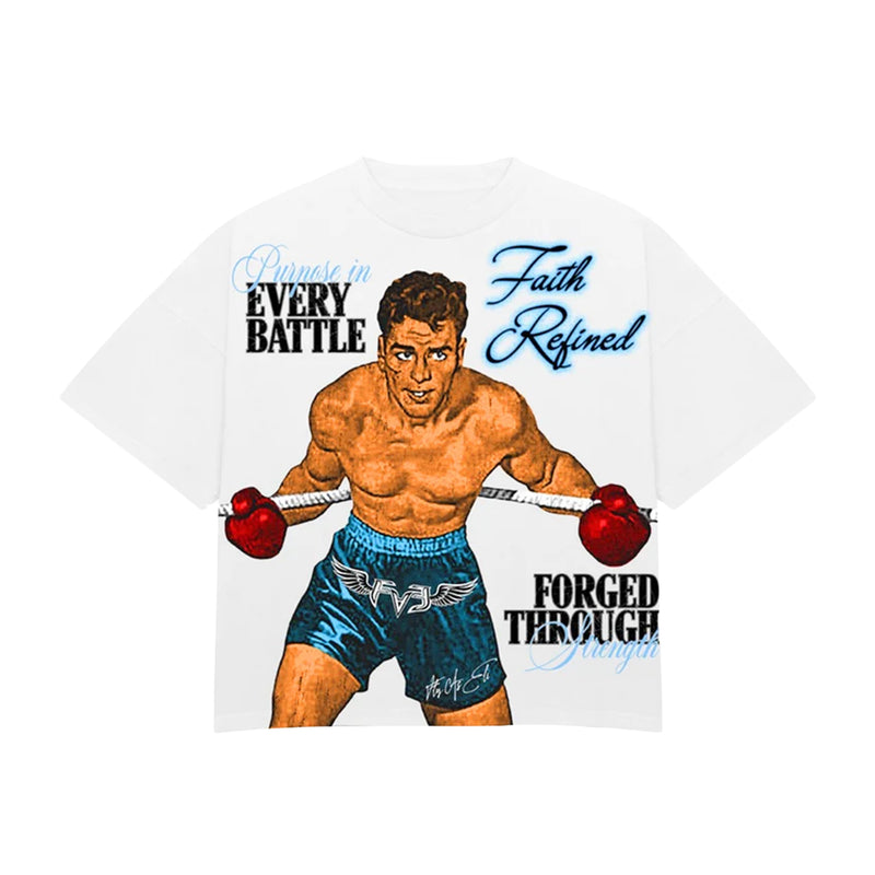 Fly As Eli Unisex Purpose In Every Battle Crew Neck T-Shirt PRPSEBTL White