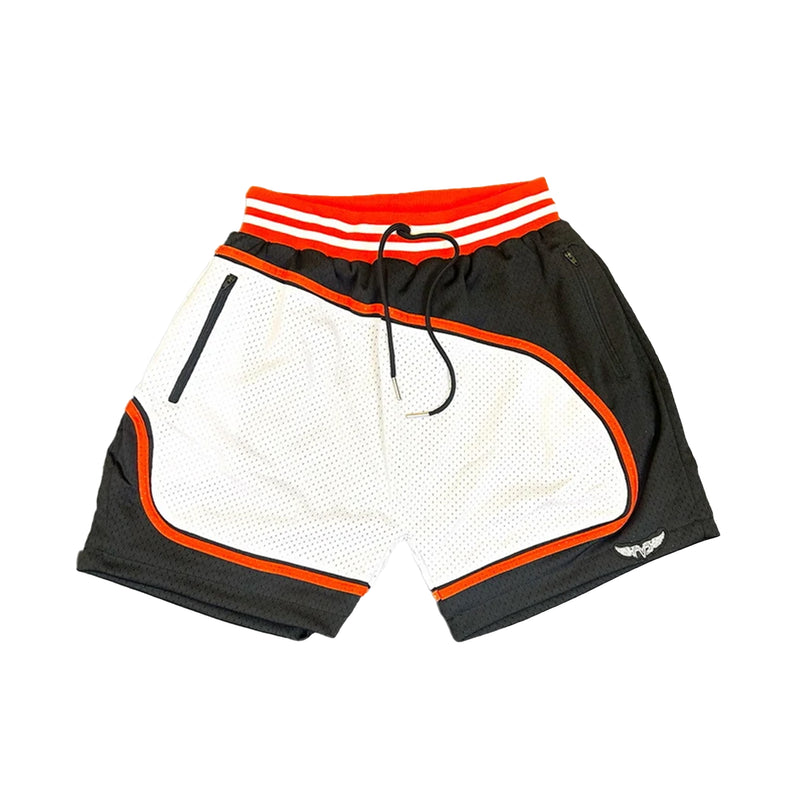 Fly As Eli Unisex Spirit Cut & Sew Shorts SPRTCNS White/Orange/Black