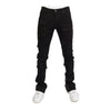 Foreign Brands INC Mens Skinny Stacked Flare Cargo Pants MURPH505-JET BLACK