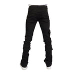 Foreign Brands INC Mens Skinny Stacked Flare Cargo Pants MURPH505-JET BLACK