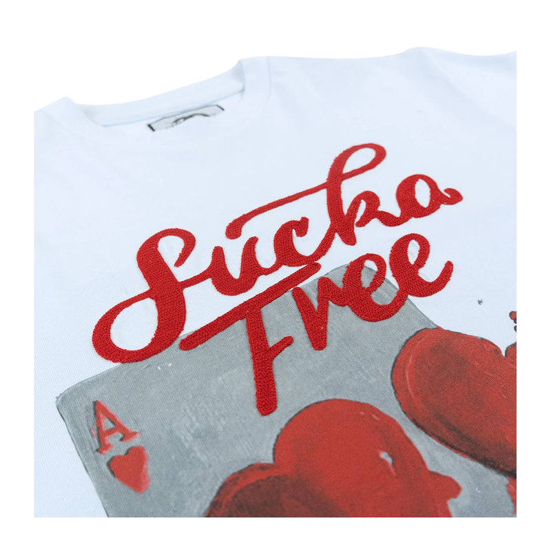 Frost Originals Mens Sucker Free Love Crew Neck T-Shirt F163-WHT White