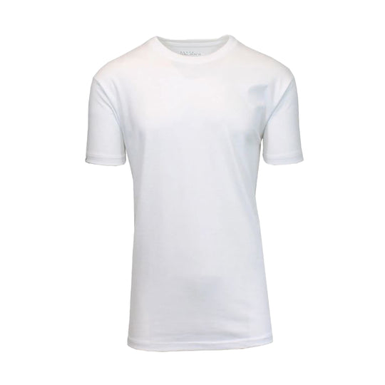 Galaxy Mens Solid Color Crew Neck T-Shirt MT-970WH White