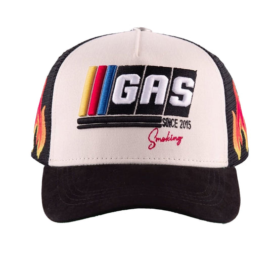 Gas Nyc Mens Nascar Fastcar Trucker Hat Black/White