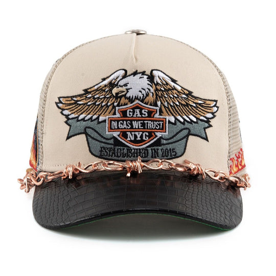 Gas Nyc Mens Vengeance Trucker Hat Cream