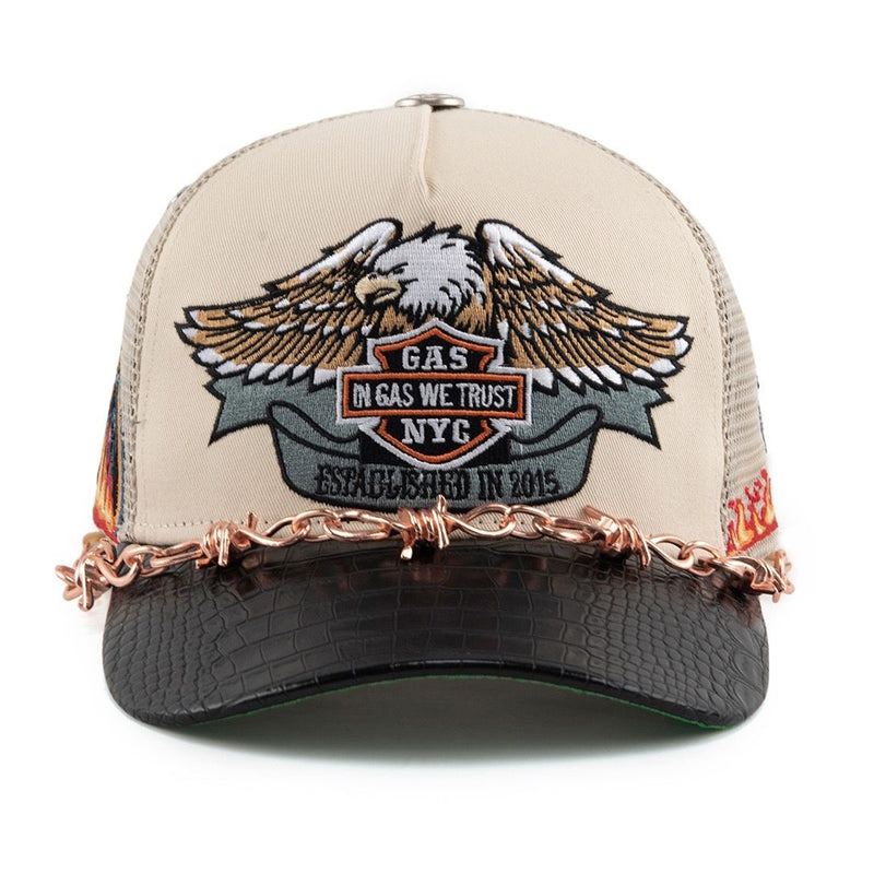 Gas Nyc Mens Vengeance Trucker Hat Cream