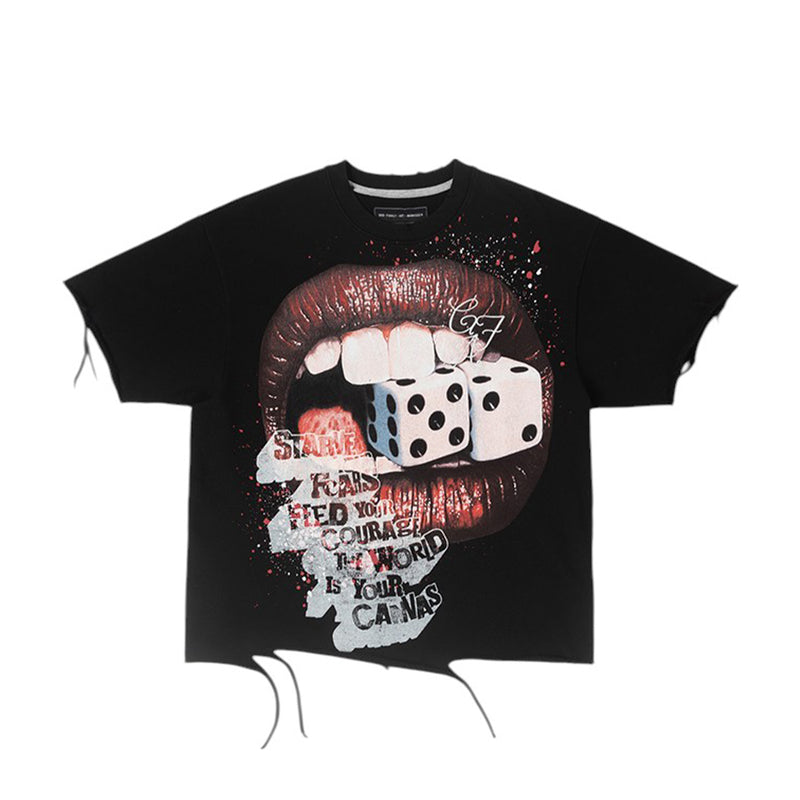 GFA Manasseh Mens Kiss Dice Knit Crew Neck T-Shirt 3306 Black