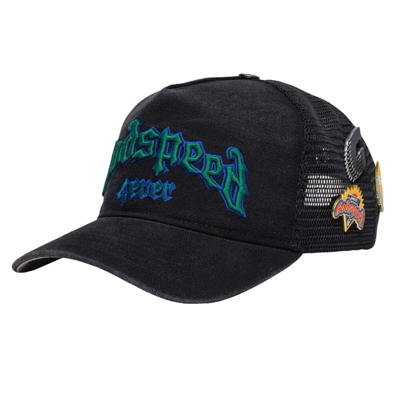 Godspeed Unisex Forever Trucker Hat Black Washed/ Green– Premium